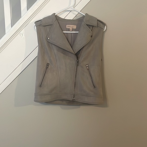 Philosophy Vegan Suede Moto Vest - Picture 2 of 7
